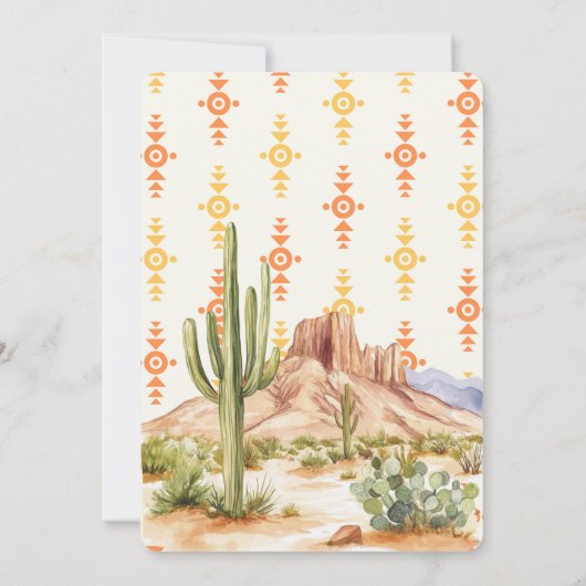 Woestijnbloemen Westerne bruiloft Save the Date Ka (Achterkant)