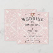 Woestijnbloemen Westerne huwelijksuitnodiging Kaart (Voorkant / Achterkant)