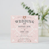 Woestijnbloemen Westerne huwelijksuitnodiging Kaart (Staand voorkant)