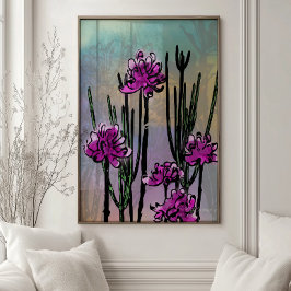 Woestijnbloesems Botanische Muurkunst Afdruk Poster