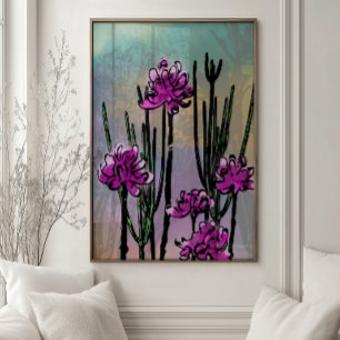 Woestijnbloesems Botanische Muurkunst Afdruk Poster