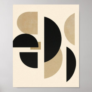 Woestijnbogen: compositie in zwart en beige poster