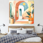 Woestijnbogen – Moderne Abstracte architectuur Canvas Afdruk (Insitu (Slaapkamer))