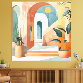 Woestijnbogen – Moderne Abstracte architectuur Canvas Afdruk