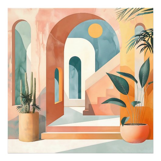 Woestijnbogen – Moderne Abstracte architectuur Foto Afdruk (Voorkant)