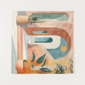 Woestijnbogen – Moderne Abstracte architectuur Wandkleed (Voorkant (horizontaal))