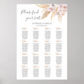 Woestijnboho chic Wedding Seating Chart Poster (Voorkant)