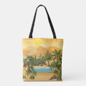 Woestijnbos landschap bij zonsondergang scène met  tote bag (Achterkant)