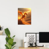 Woestijnbrand Vuurdraak Poster (Thuiskantoor)