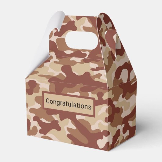 Woestijnbruine Camo Bedankdoosjes (Voorkant Zijde)