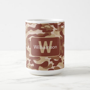 Woestijnbruine Camouflage Met Personalisatie Koffiemok