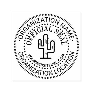 Woestijncactus Algemene Officiële Zegel Naam Loc U Zelfinktende Stempel