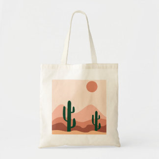 Woestijncactus boho art tote bag