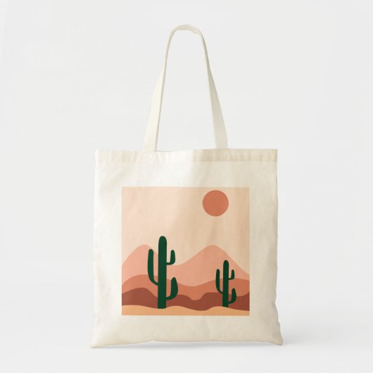 Woestijncactus boho art tote bag (Voorkant)