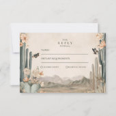 Woestijncactus Boho Wedding RSVP Kaartje (Voorkant)