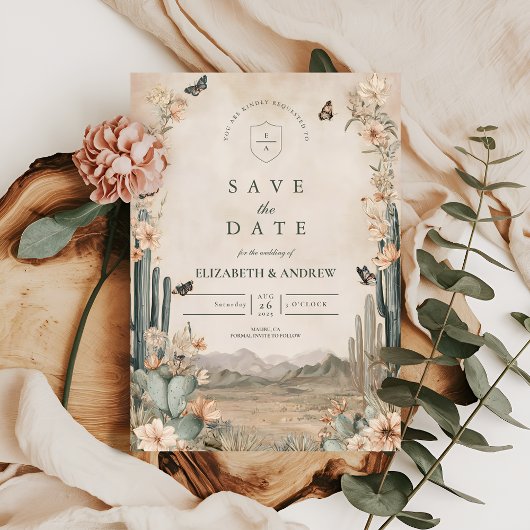 Woestijncactus Boho Wedding Save The Date