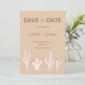 Woestijncactus boho westerne bestemming save the date (Staand voorkant)