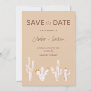 Woestijncactus boho westerne bestemming save the date