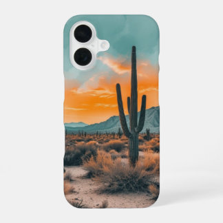 Woestijncactus – Boho-zonsondergang Aquarelontwerp iPhone 16 Hoesje