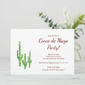 Woestijncactus Cinco de Mayo Fiesta Feest     Kaart (Staand voorkant)