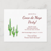 Woestijncactus Cinco de Mayo Fiesta Feest    Uitnodiging Briefkaart (Voorkant)