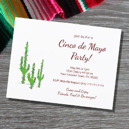 Woestijncactus Cinco de Mayo Fiesta Feest Uitnodiging Briefkaart