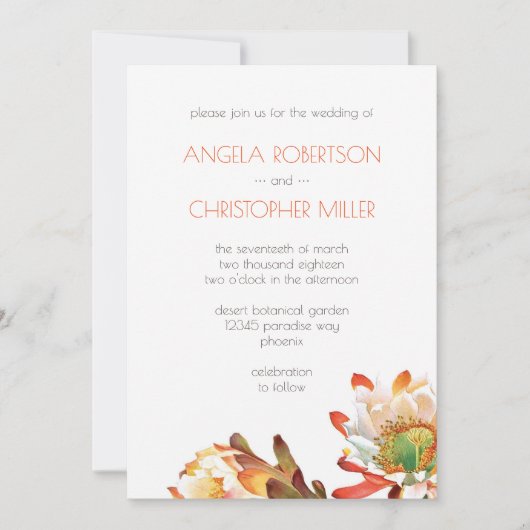 Woestijncactus Flower Wedding Kaart (Voorkant)