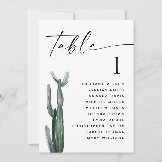 woestijncactus | Groen Trouwstoelenkaart Kaart (Voorkant)
