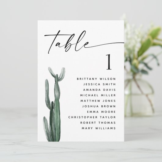 woestijncactus | Groen Trouwstoelenkaart Kaart (Staand voorkant)