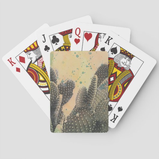 Woestijncactus | Groene spatten Pokerkaarten (Achterkant)