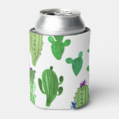 Woestijncactus: groene Waterverf Illustratie Blikjeskoeler (Blikje Voorkant)