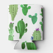 Woestijncactus: groene Waterverf Illustratie Blikjeskoeler (Achterkant)