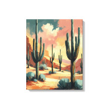 Woestijncactus in het zonlicht – Abstracte canvas 