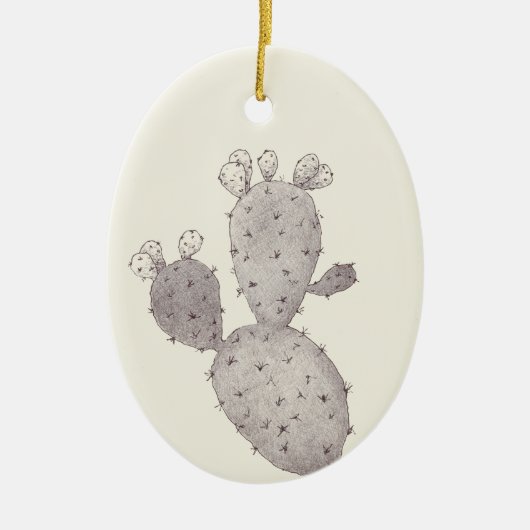 Woestijncactus Keramisch Ornament (Voorkant)
