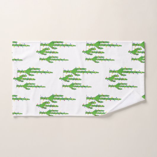 Woestijncactus kerstlampjes Rood wit Bad Handdoek (Handdoek)