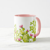 woestijncactus met roze ventilatorkoffie-Mok Mok (Voorkant rechts)