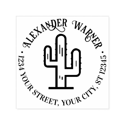 Woestijncactus naam retouradres  zelfinktende stempel (Design)