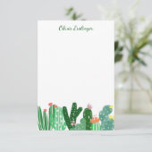 Woestijncactus Schilderen in Groen Gepersonaliseer Bedankkaart (Staand voorkant)