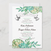 Woestijncactus Succulent Bloemenbruiloft uitnodigt Kaart (Voorkant)