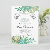 Woestijncactus Succulent Bloemenbruiloft uitnodigt Kaart (Staand voorkant)