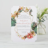 woestijncactus Succulent Gold Geometric Kaart (Staand voorkant)