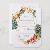 woestijncactus Succulent Gold Geometric Kaart (Voorkant)