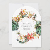 woestijncactus Succulent Gold Geometric Kaart (Achterkant)