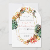 woestijncactus Succulent Gold Geometric Kaart (Voorkant)