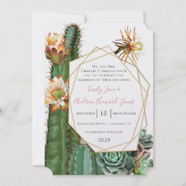 woestijncactus Succulent Gold Geometric Metallic Kaart