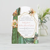 woestijncactus Succulent Gold Geometric Metallic Kaart (Staand voorkant)