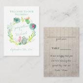 woestijncactus Succulent Leaf Table Seplace Plaatskaartje (Voorkant / Achterkant)