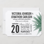 Woestijncactus Succulent Modern Typography Wedding Kaart (Voorkant)