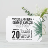 Woestijncactus Succulent Modern Typography Wedding Kaart (Staand voorkant)