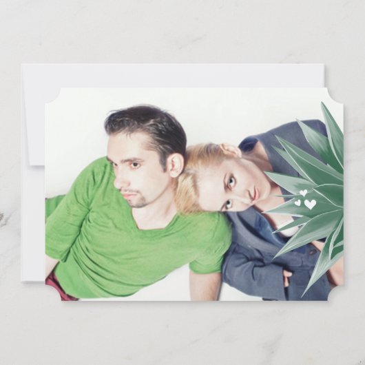 Woestijncactus Succulent Modern Typography Wedding Kaart (Achterkant)